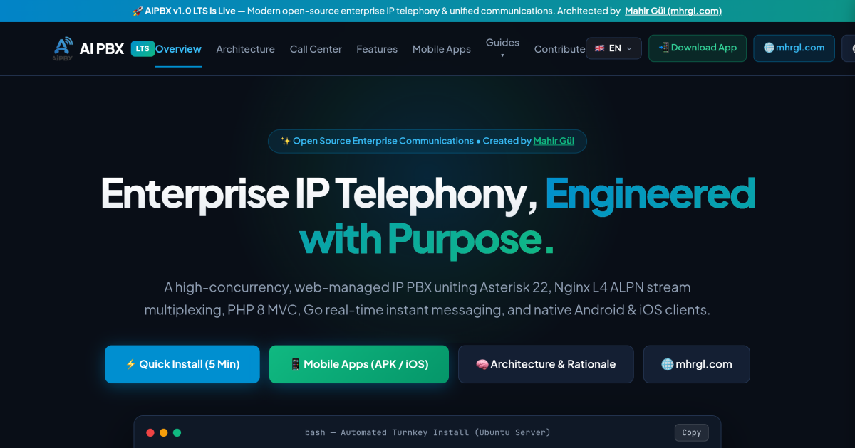 AiPBX Açık Kaynak IP Santral